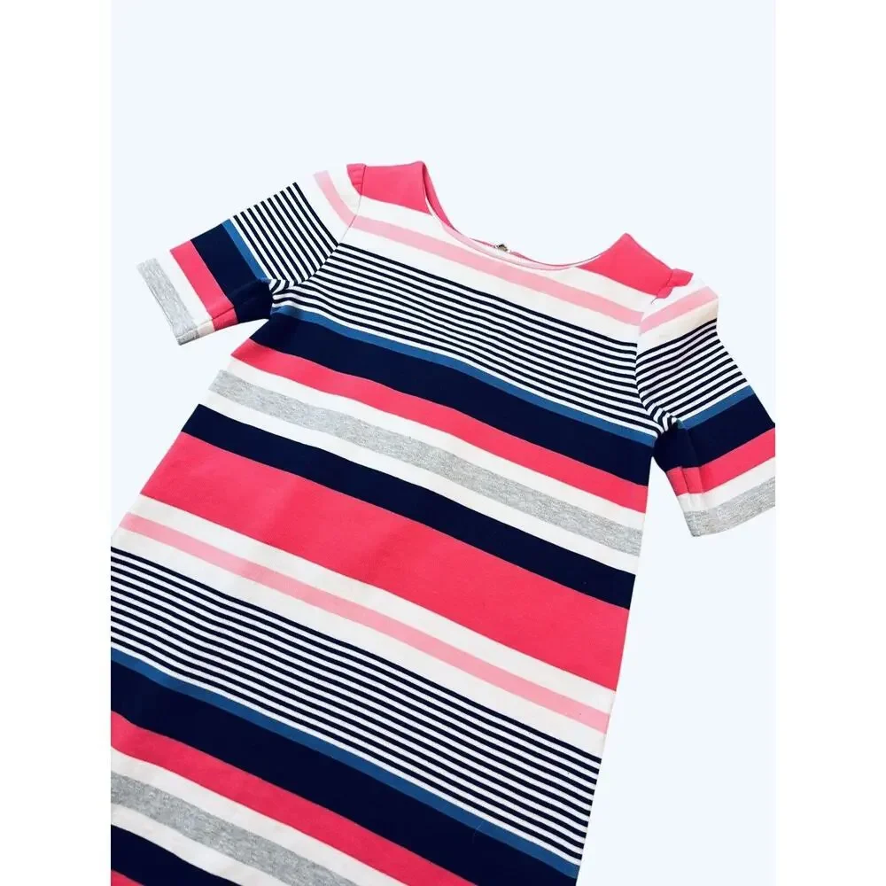 EUC Gymboree Striped Dress Little Girl Size 10 Blue White Pink